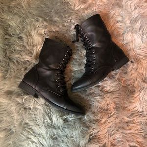Black combat boots